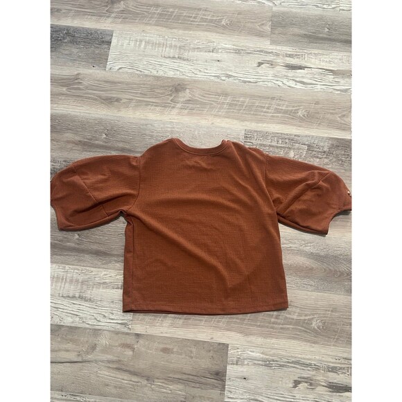 New Rust Fall Fashion Top Womens size s with button sleeves boho top current air - Picture 4 of 5